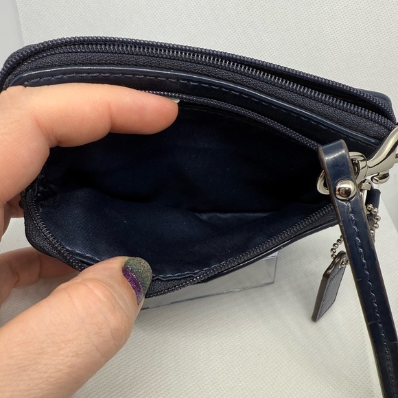 Coach Blue Clutch with Signature Pattern - Picture 4 of 5